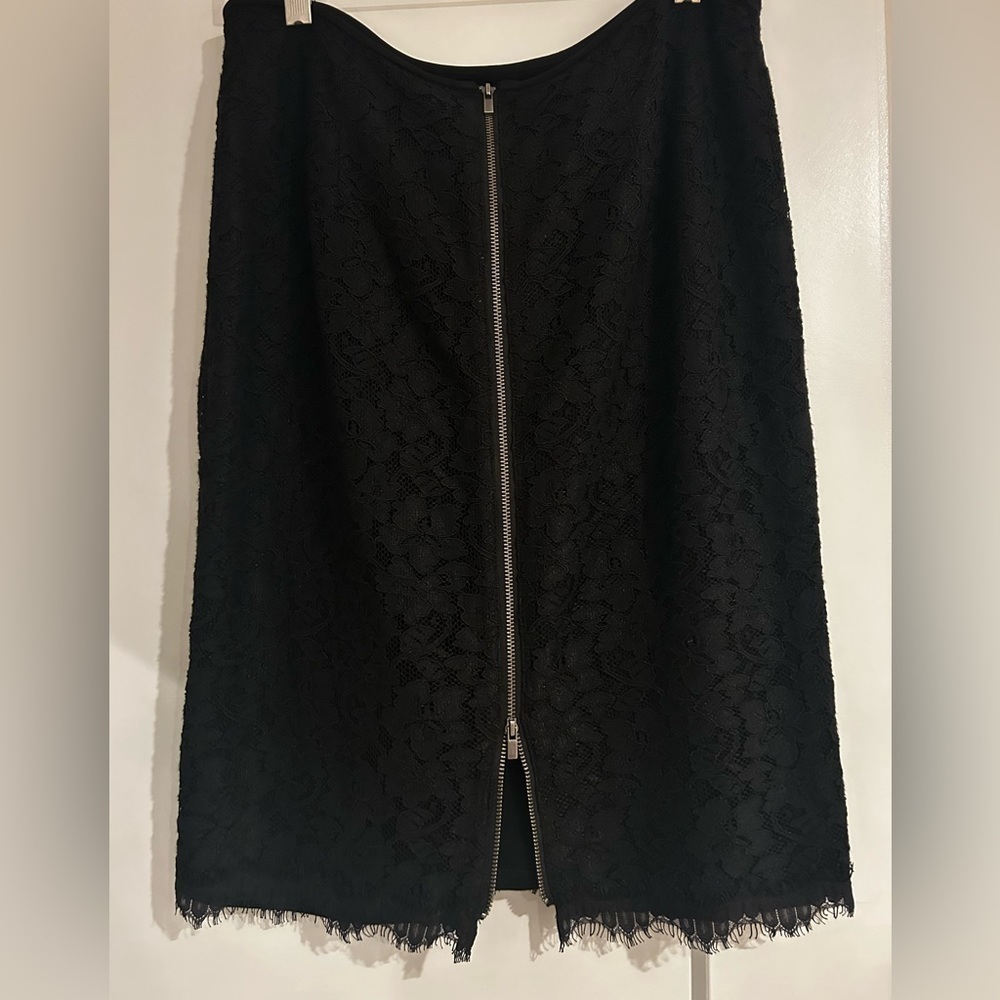 Diane von Furstenberg DVF Scotia Lace Pencil Skirt Black Size 10 - Picture 7 of 9